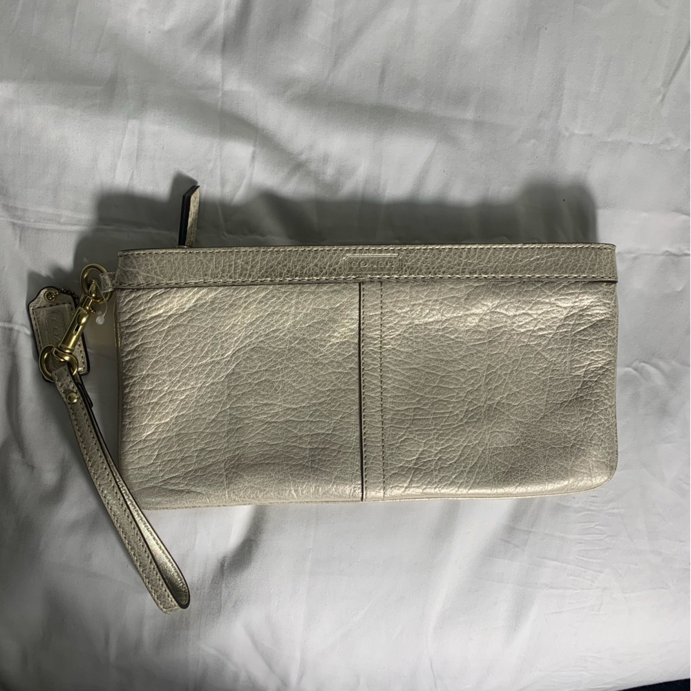 Coach Metallic Wristlet Clutch